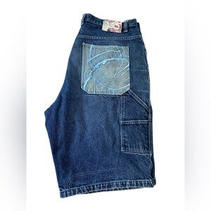 Vintage 90s Southpole Baggy Denim Shorts Y2K Hip Hop Loose Fit Size 42
